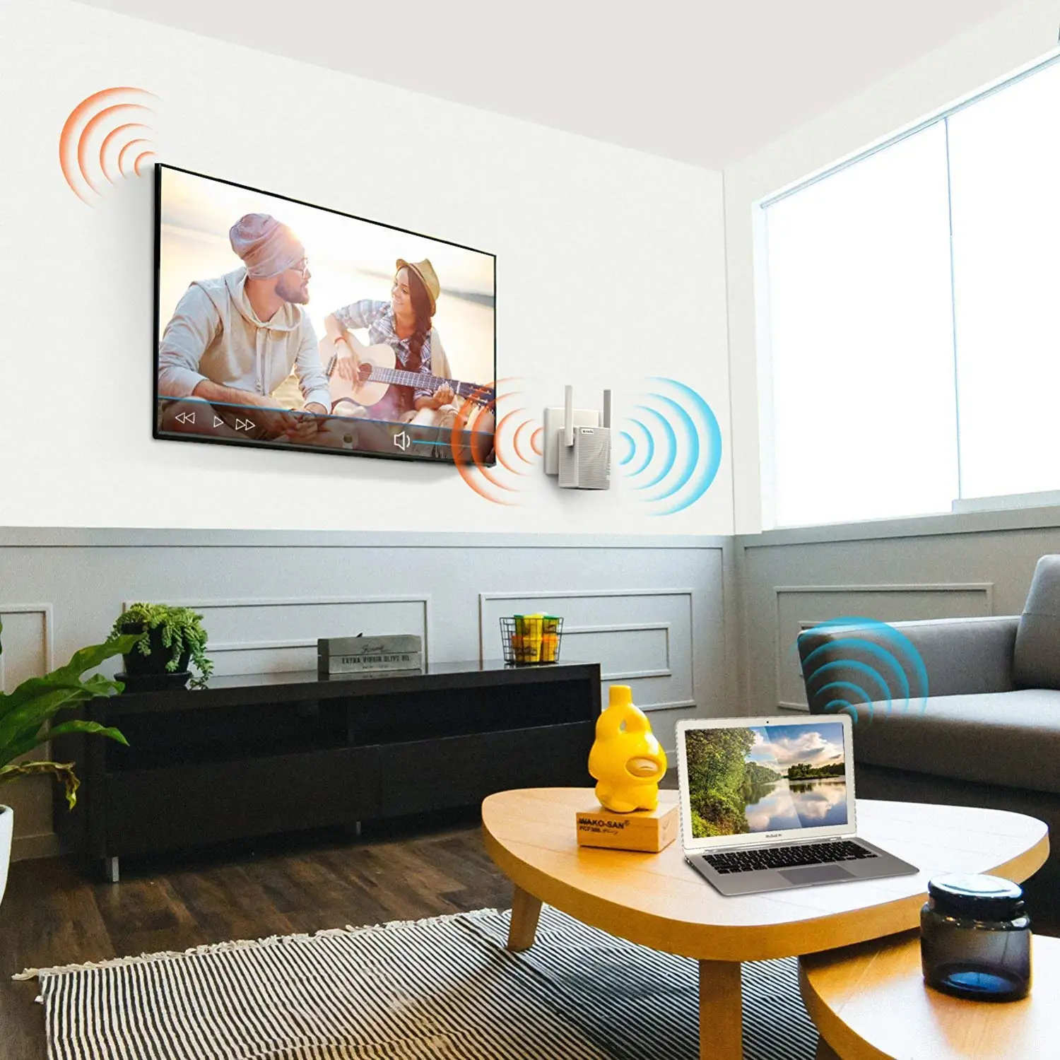 Усилитель сигнала Wi Fi 1200 Мбит/с с 2 внешними антеннами|Беспроводные роутеры| |