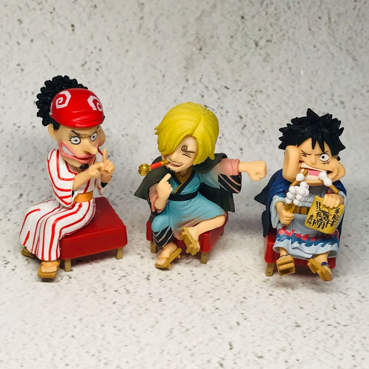 

Фигурки героев мультфильма вано-кантри Sanji Usopp Luffy с кимоно Q Version, игрушки с орнаментом