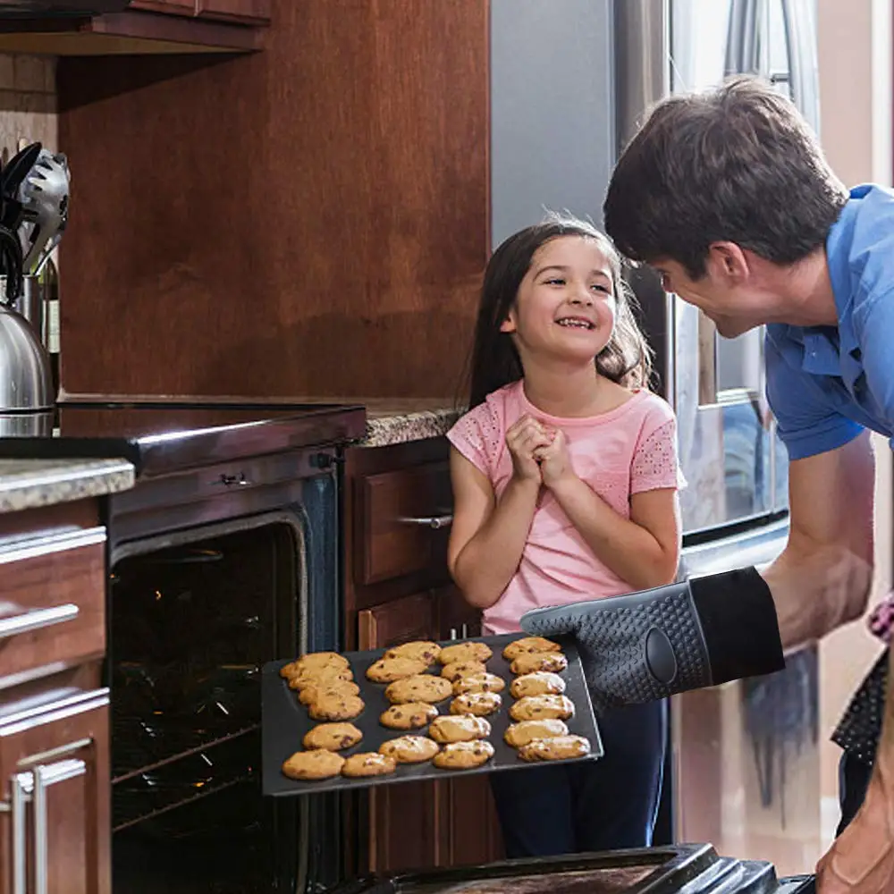 Термостойкие перчатки для духовки 1 шт. силиконовые гриля барбекю кухонные