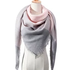 2021 Модный зимний шарф для женщин, клетчатые вязаные треугольные шарфы, кашемировые пашмины, женское теплое одеяло, шали, шарфы на шею