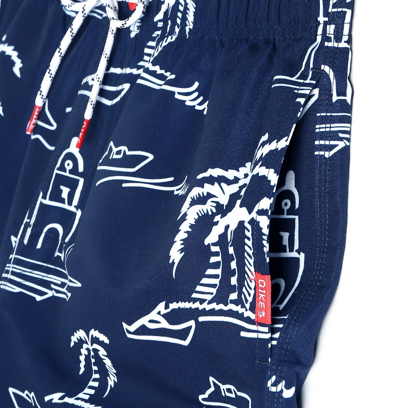 Мужские темно-синие пляжные шорты летние сексуальные плавки быстросохнущие для