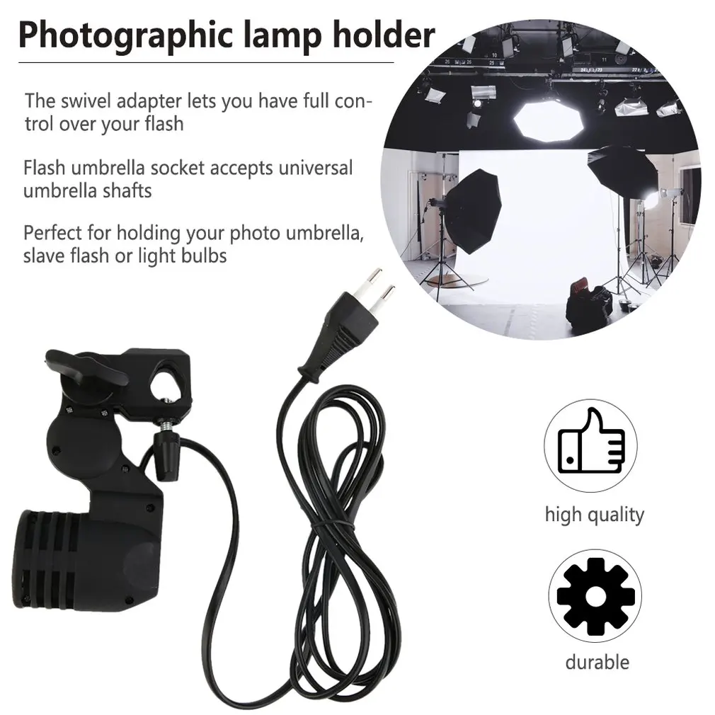 

E27 Single Head Bulb Holder E27 Socket Flash Umbrella Bracket Photo Lighting Bulb Holder For Photography Studio Accessories