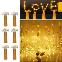 battery powered led wine bottle lights 1020 led cork shape copper wire string lights for holiday wedding party christmas lights