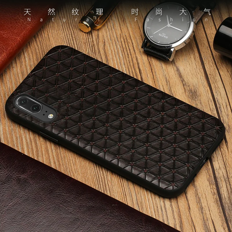 Phone Case For Huawei P10 P20 P30 lite Mate 9 10 20 Pro Y9 P smart 2019 triangle Texture Cover Honor 8X 9X | Мобильные телефоны и