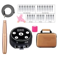 eyebrow tattoo machine pen kit with aurora power for permanent make up eyebrows microblading makeup machine kit swiss motor