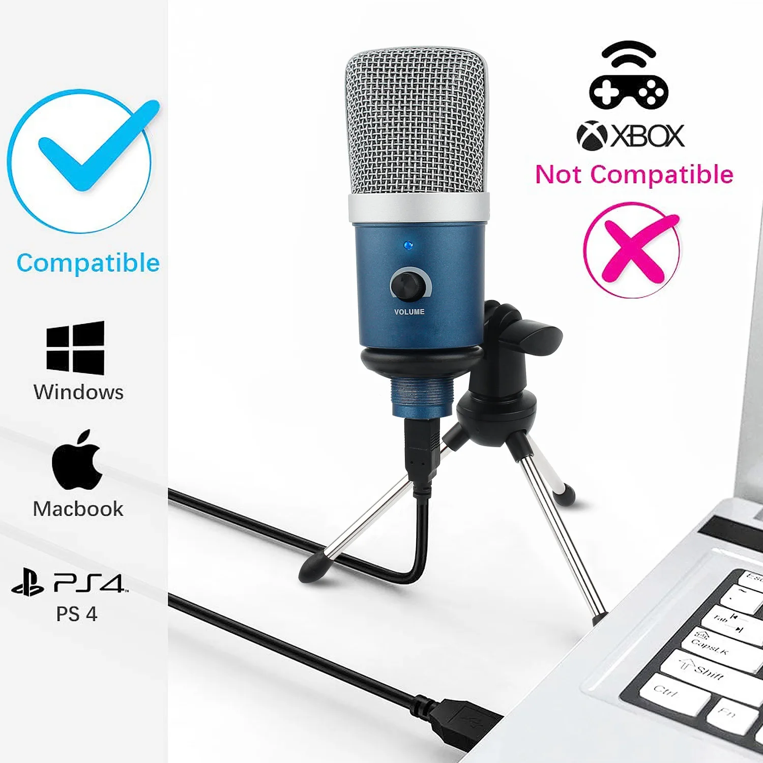 

USB Desktop Microphone High Sampling Rate Computer Recording And Broadcasting Game Competitive Voice Chat Karaoke Mic