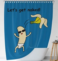 thick fabric funny shower curtain yellow cute cool funny banana get naked theme blue waterproof shower curtain set for bathroom