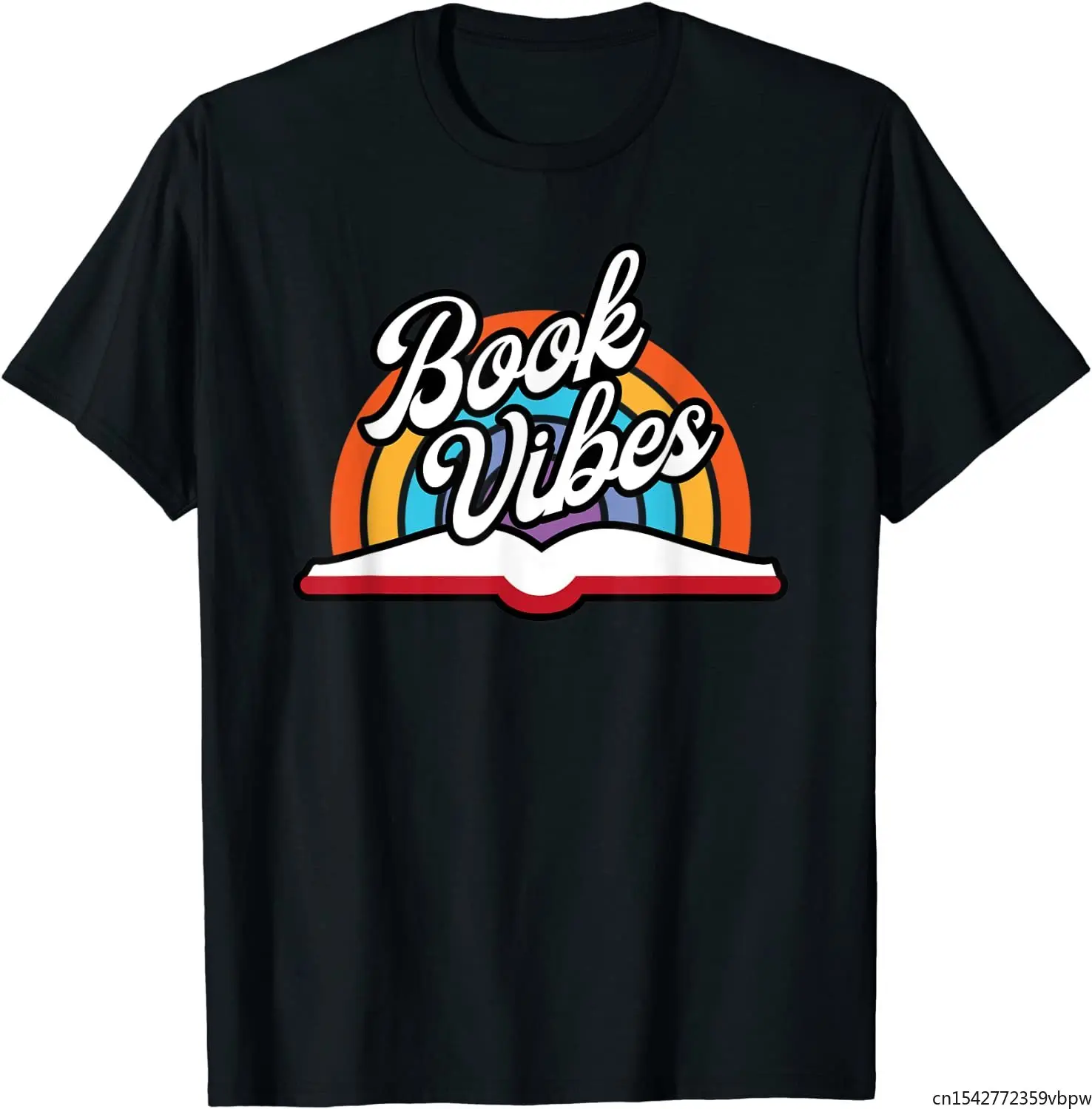 

Rainbow Book Vibes - Vintage Retro Book Lover Gift & Reading T-Shirt