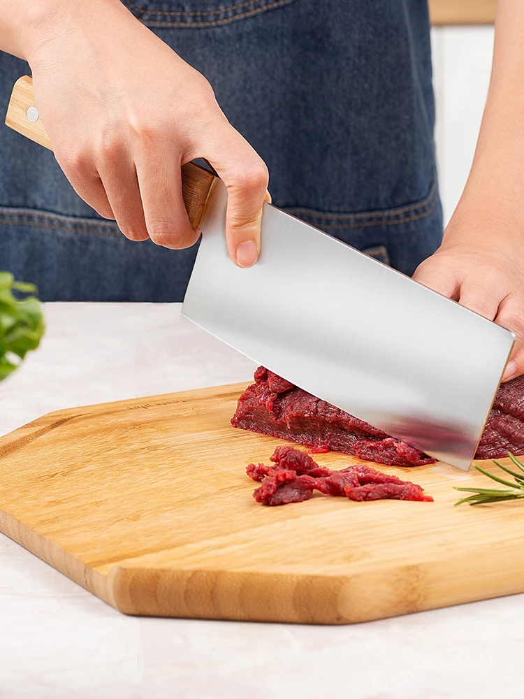 

Anti-jam oblique cutting design stainless steel knife set humanized safety lock kitchen full set kitchen kitchen knife Chopping