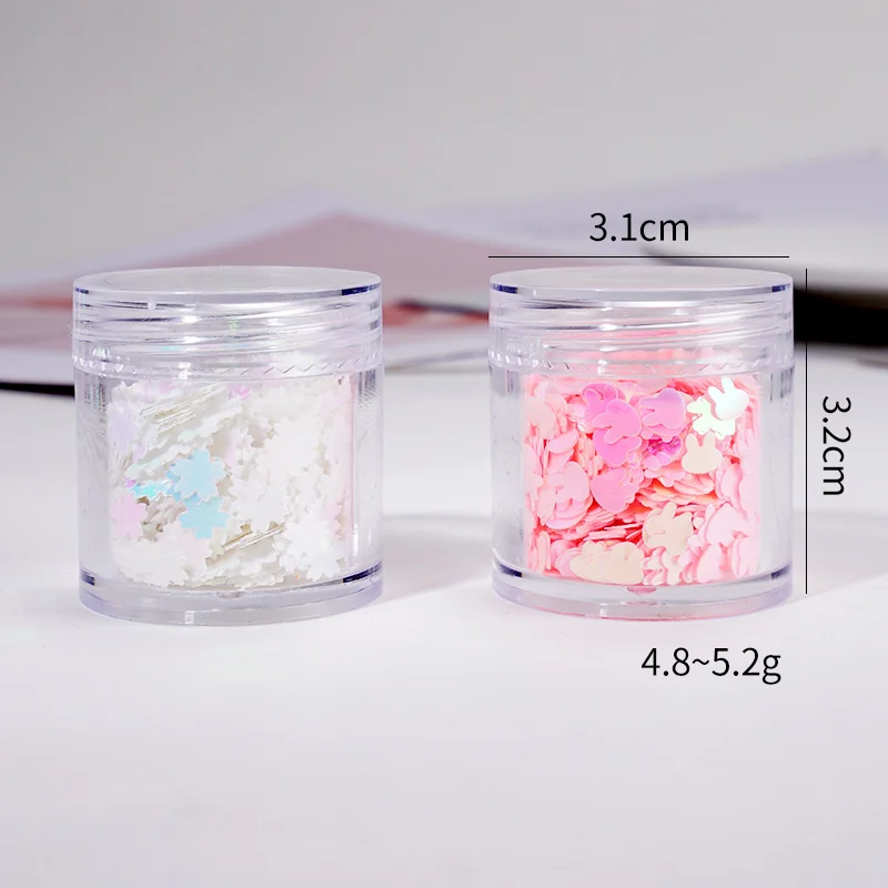 18PCS/Set Resin Shinning Filling Flash Glitter Rabbit Sakura Round Glitter UV Epoxy Resin Pigment Nail Art Decoration