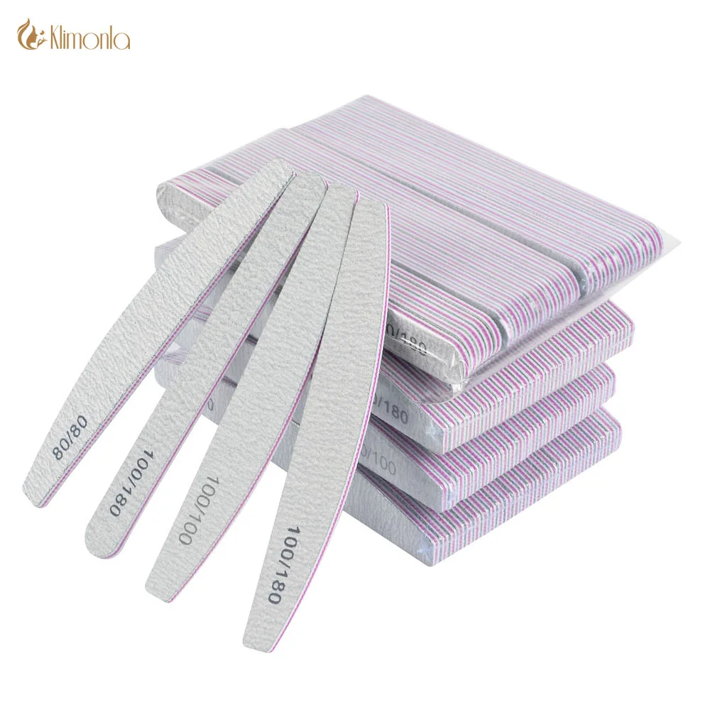 

3/5/10pcs Curved Nail File For Manicure Grey Sandpaper 100/180 Sanding Polisher buffer Washable Nail Care Tools lime a ongle