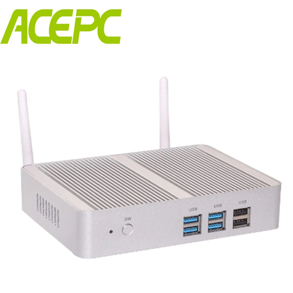 Мини-ПК с Windows 10 Intel Core i3 4010Y i5 4200Y 4010U I5 4200U HDMI + VGA низкий уровень потребления 0 00 дБ