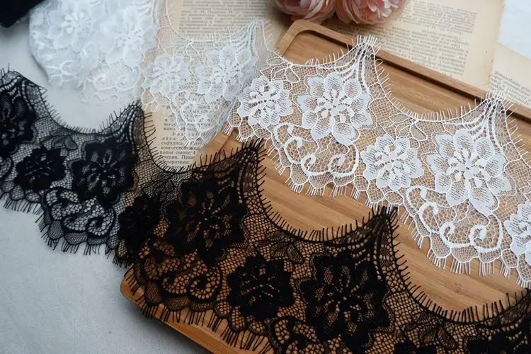 6 метров изысканных волнистых ресниц кружева DIY свадебная вуаль шить украшения