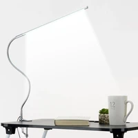 led folding clamp desk lamp eye protection long arm aluminum alloy table lamp clip on light for bed reading working and computer