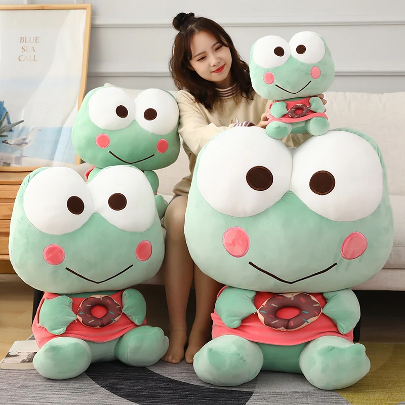 

35-80cm Cute Donut Frog Plush Pillow Stuffed Children's Toy Kawaii Smiling Frog Doll Child Girl Birthday Gift