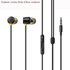 Оригинальные наушники Realme Buds 2, наушники с басами 3,5 мм, наушники с тремя кнопками, легкое управление для Realme Q3i V5 V3 X2 3 6 Pro C21 C15 Q