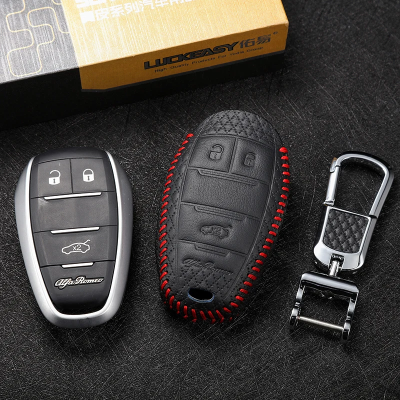 

car key case cover for alfa romeo giulia 2017 alfa romeo stelvio 2017 2018 key holder remote case key3 leather