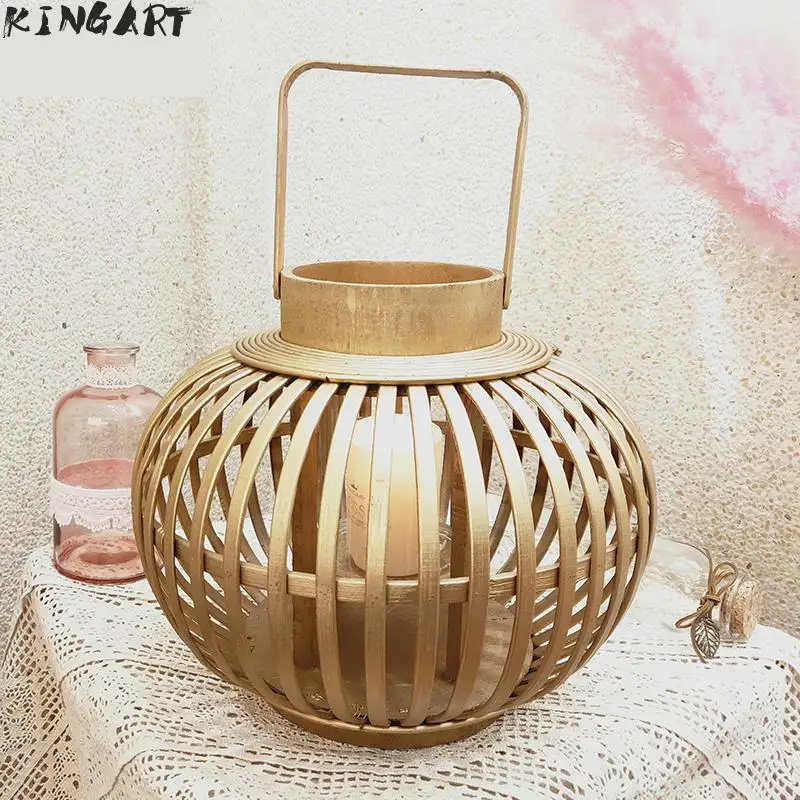 Винтажный Ретро подсвечник декоративный античный деревянный бамбуковый