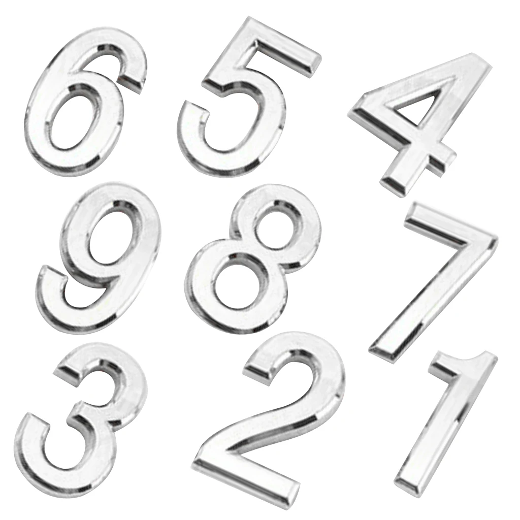 9 шт современный АБС пластик самоклеющиеся 1 номера дверей дома адрес знак