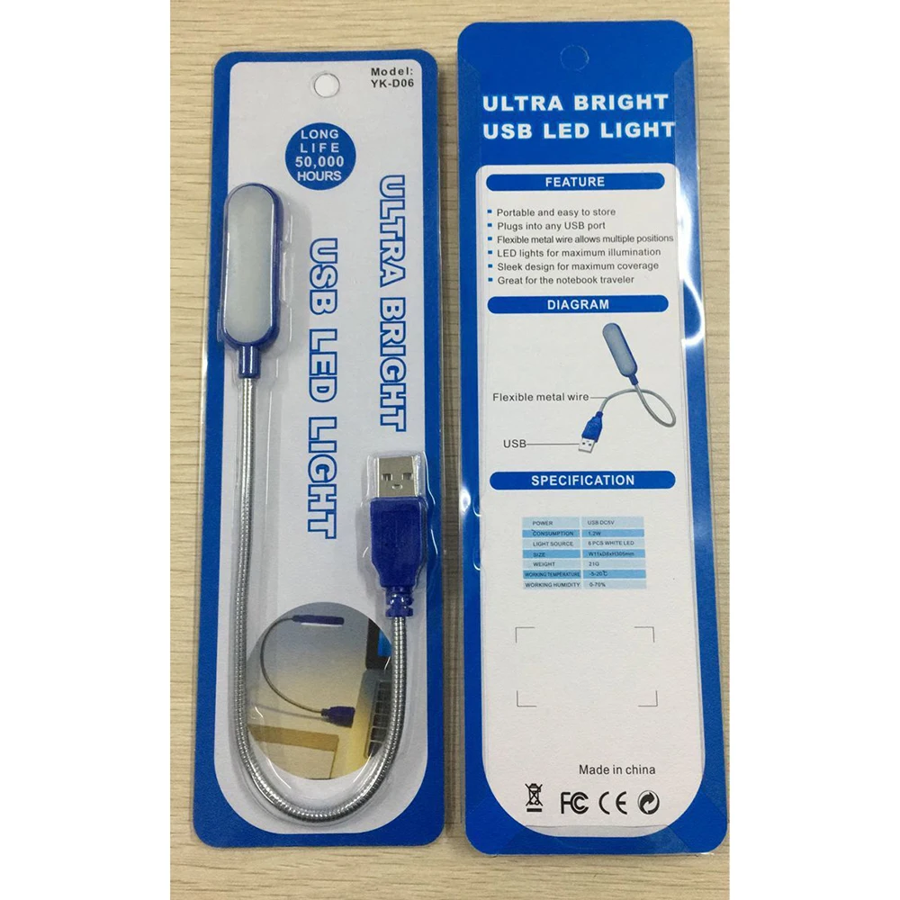 

Flexible USB LED Desk Lamps 360 Degree DC 5V Portable Adjustable Table Lamp 6 LEDs Reading Book Lights Nightlight For Laptop PC