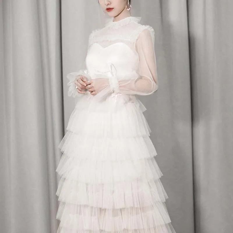 

New Banquet Dresses Noble Elegant Long style Star with White Temperament Banquet Dresses
