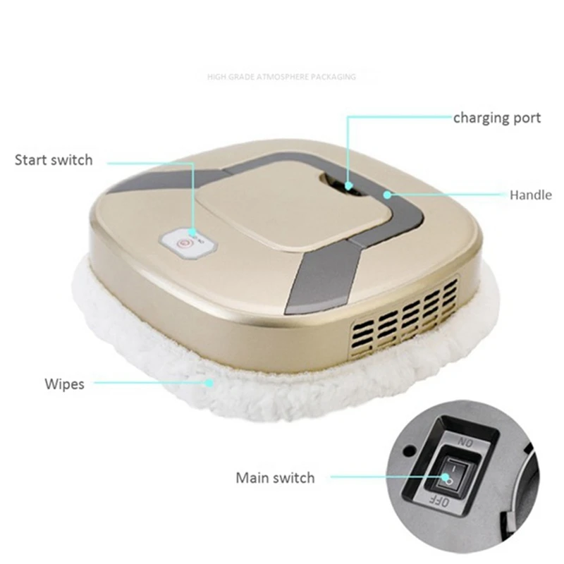 

Sweeping Robot Household Automatic Mopping Machine Silver & Gray & Disposable Mop,Washable Replacement Microfiber Pads