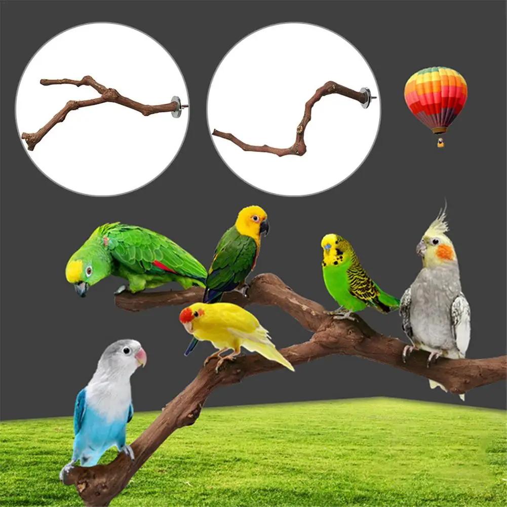 Pet Parrot Bird Standing Stick Grape Wood Pole Cockatiel Parakeet Perches Bite Claw Grinding Toy Cage Accessories | Дом и сад