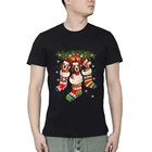 Beagle рождественские носки, собака, шапка Санты, модные мужские топы, мужские футболки с принтом, крутая Мужская футболка