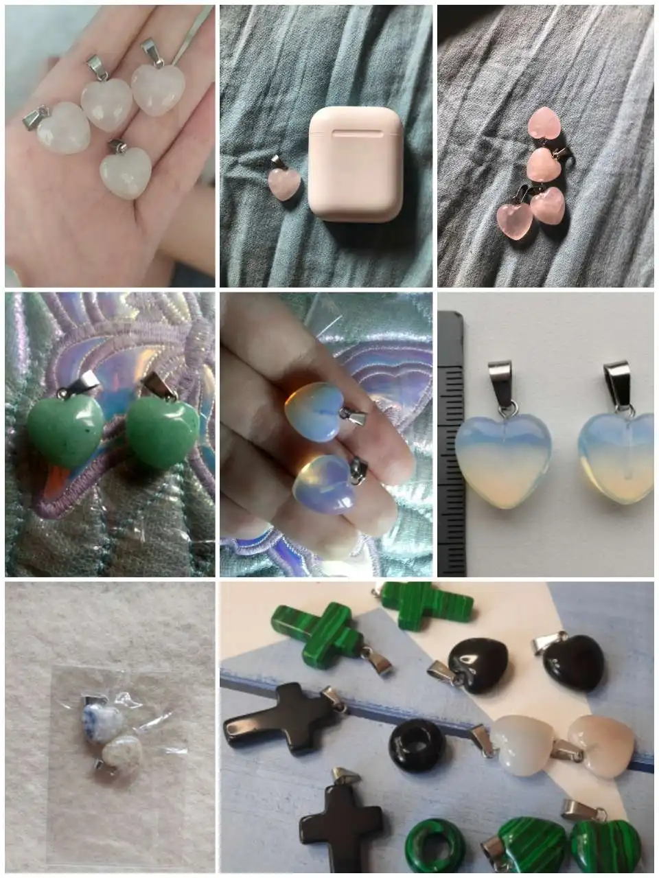 2 шт. Женские Подвески из натурального агата розового кварца | Украшения и