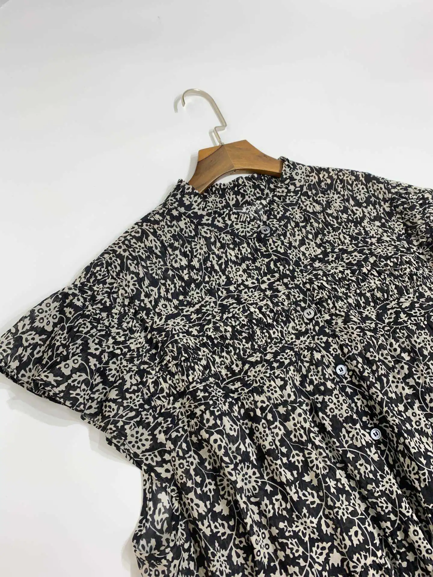 

2021 Autumn retro Floral print loose casual flare sleeve mini dress