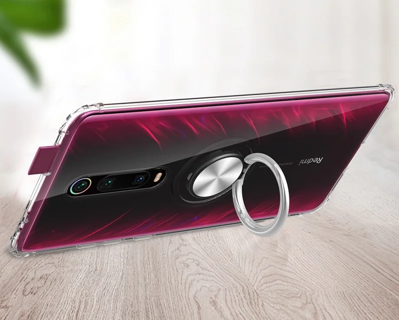 Чехол для Oneplus 7 Pro ударопрочный прозрачный Стенд колец на палец Магнитный чехол One