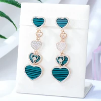 siscathy new heart zircon long drop earrings for women personality fashion crystal pendant earring hanging earrings jewelry gift