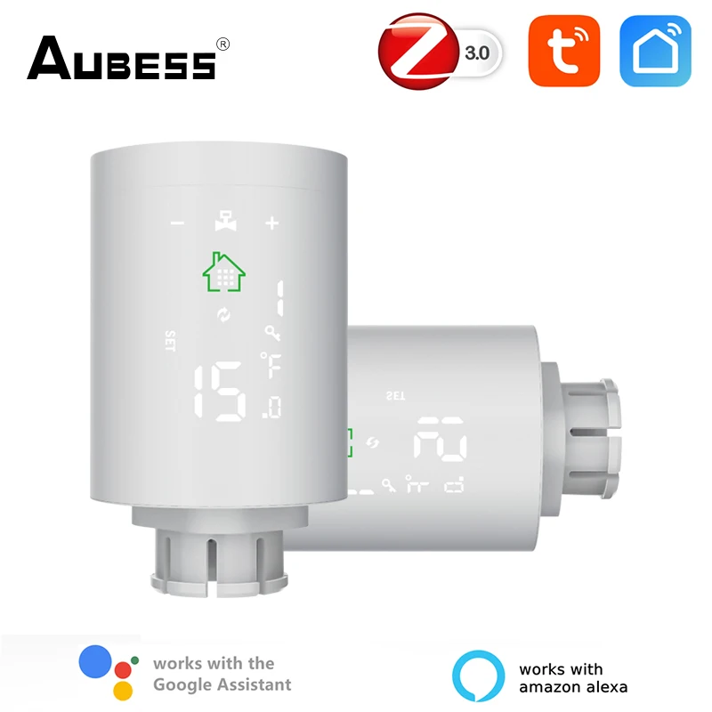 

Aubess Tuya ZigBee3.0 Intelligent Radiator Actuator Programmable Thermostatic Radiator Valve Temperature Controller Alexa