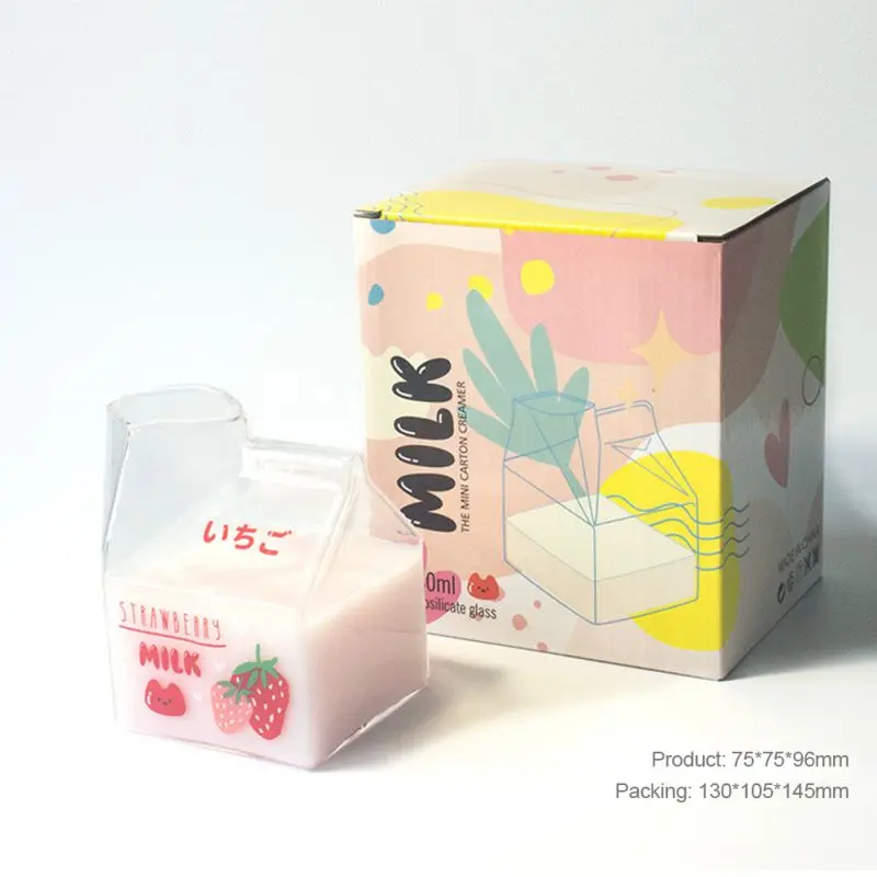 380 мл стакан для молока в картонной коробке креативный мини-кувшин стеклянная