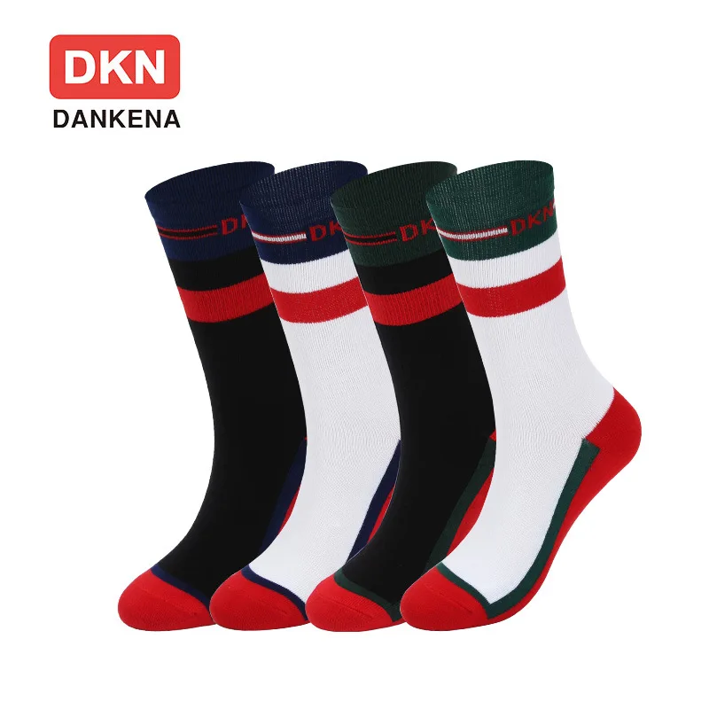 DKN пара носков средней длины модные спортивные цветные хлопковые Дышащие носки