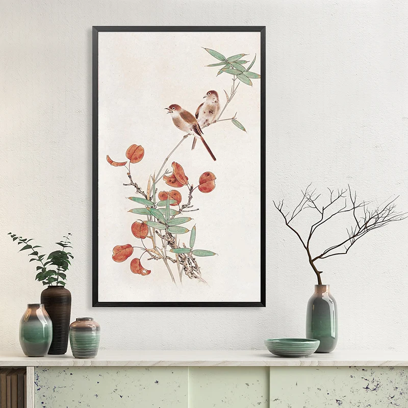 Китайский Персонаж знаменитая картина горный цветок Бамбук камень птица Чернила