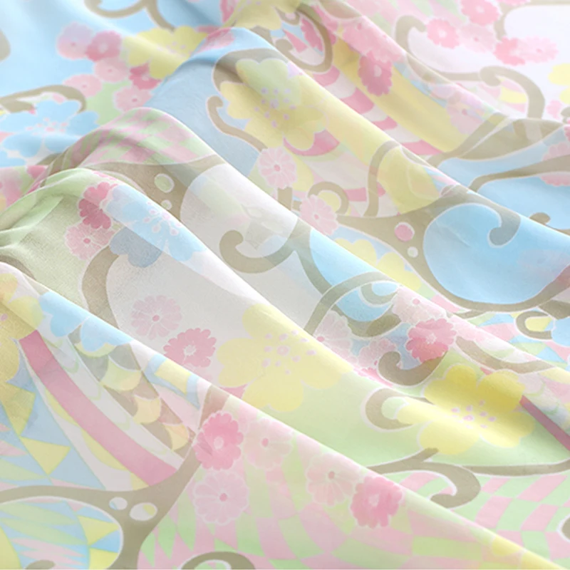 2018 новая Высококачественная цветная цифровая печатная жоржет ткань для лета 10Momme