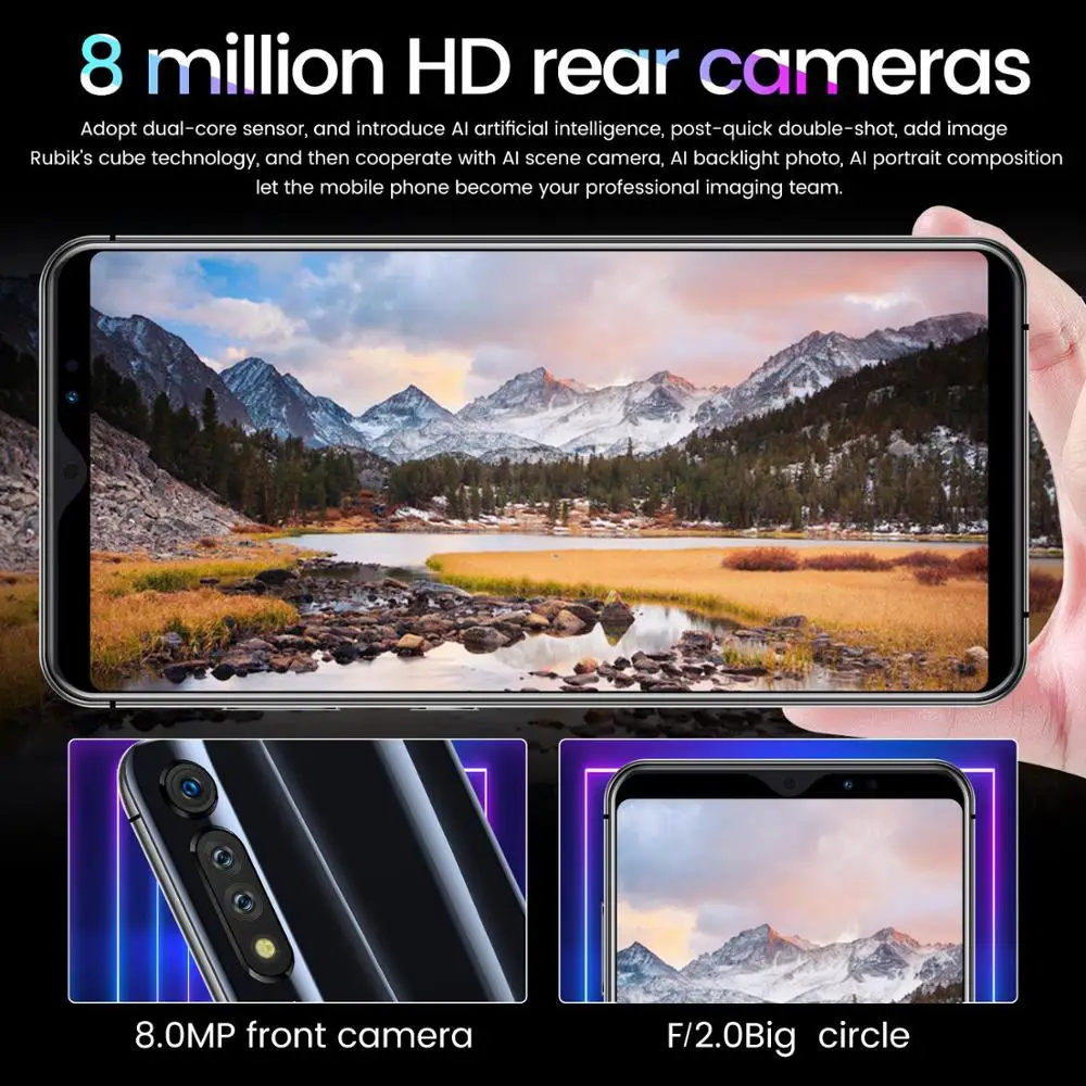 

SHIQIANG P41 Mobile Phone Android Face Unlock ID Fingerprint 2 Sim card 6.1in RAM 1GB ROM 16GB phone New Camera Wifi Smartphone