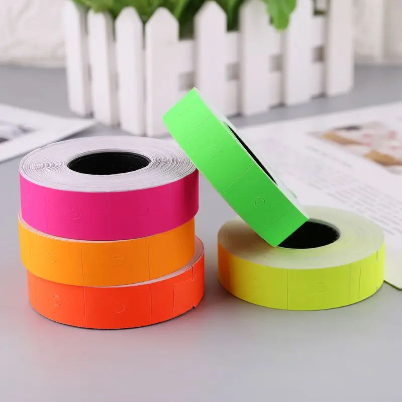 

10 Rolls 5000 Pieces Double Row Colorful Price Label Paper Tag Mark Sticker For MX-6600 Labeller Gun