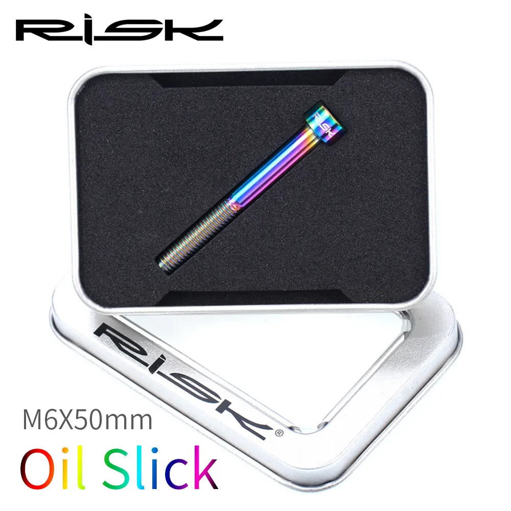 Rainbow M6x50mm Риска Титан Ti велосипед Aheadset гарнитура стволовых Топ Кепки Крышка для мотоциклов болт гайка Звездочка болты с шестигранной головкой M6x30mm 35 мм 40 мм 50 мм - Цвет: Rainbow M6x50mm
