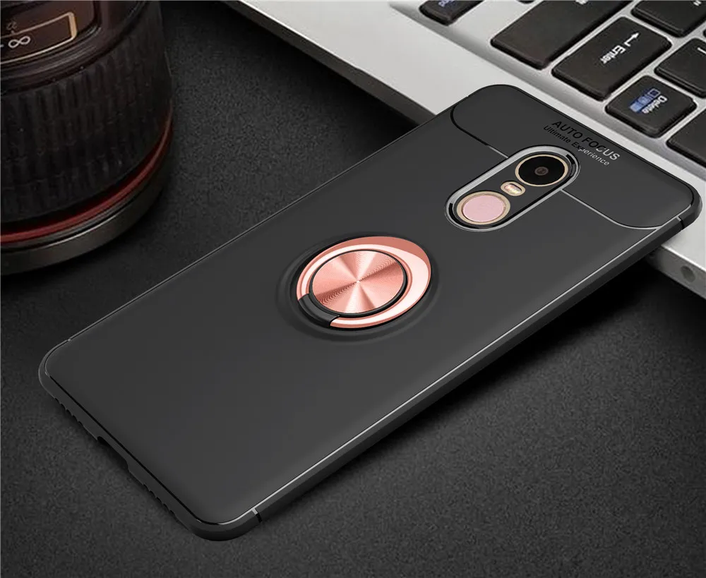 Для Xiaomi Redmi Note 4 4X чехол цветной металлический Магнитный кольцо мягкое Силиконовое ТПУ и жесткий чехол для Xiaomi Redmi Note 4 4X5,5"