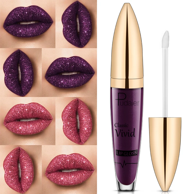Glitter Lip Gloss Shimmer Lips Makeup Waterproof Lasting Tint Nightclub Sexy Metal Plumper Tattoo Liquid Lipstick Cosmetic | Красота и