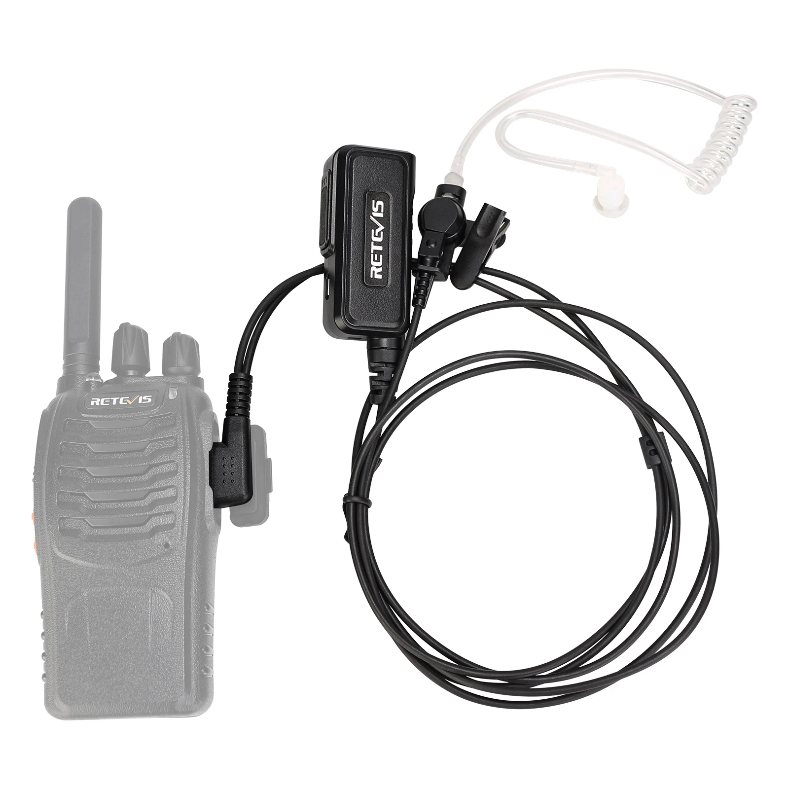 

Retevis EEK014 Covert Acoustic Tube Earpiece DPS Active Noise Reduction with PTT MIC for Kenwood Baofeng UV5R UV82 Retevis H777