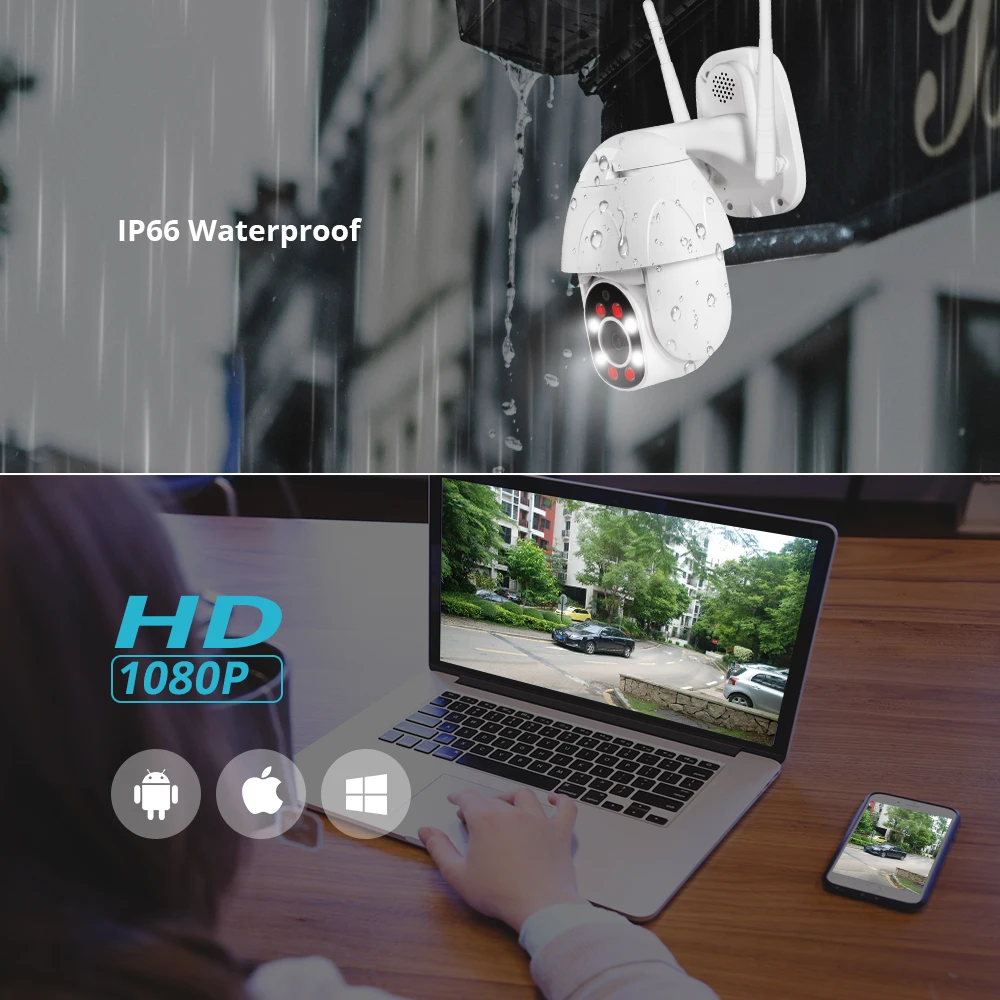 1080P наружная камера наблюдения с датчиком PTZ IP камера CCTV скорость безопасности купольная камера наблюдения wifi Облачное хранение ночное видение Обнаружение движения