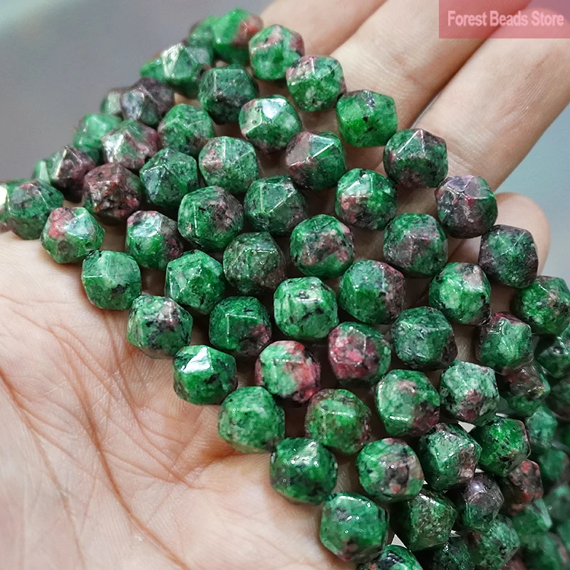 Натуральный камень граненый эпидот цоизит Джаспер Свободные разделители бусин