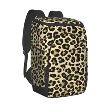 Thermal Backpack Leopard Skin Pattern Waterproof Cooler Bag Large Insulated Bag Picnic Cooler Backpack Refrigerator Bag