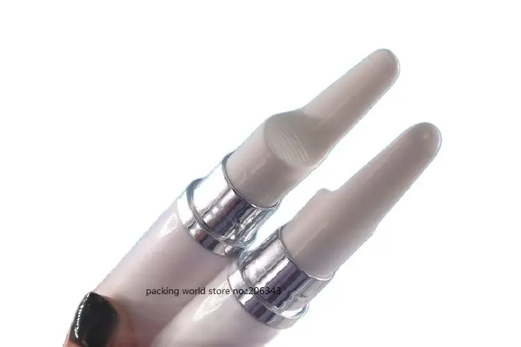 Белая безвоздушная бутылка с длинным прессом для наглазников 15 мл или