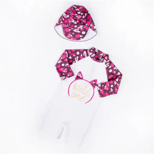 Новый брендовый Летний милый купальный костюм с длинными рукавами для маленьких