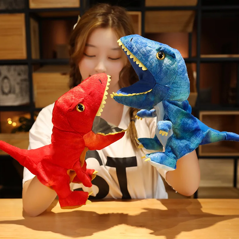 

Plush Dinosaur Hand Puppets Lifelike Triceratop Tyrannosaurus Rex Hand Puppet for Kids Adults Muppets