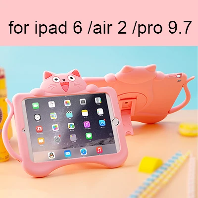 P for ipad air 2 Милый 360 Вращающийся детский чехол для iPad mini 4 Air 1 2 5 6 мягкий силиконовый резиновый чехол для планшета с рисунком кота для IPad 2, 3, 4 - Цвет: P for ipad air 2